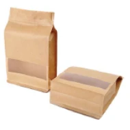 Flat Bottom Kraft Window zip 12x20cm