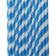 Paper Straw Garis  8 mm biru
