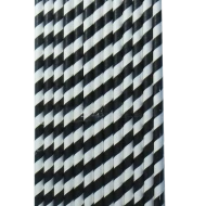 Paper Straw 8 mm garis Hitam