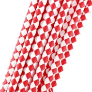 Paper Straw Diamond Red 8mm