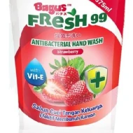 Bagus FRESH 99 Antibacterial Hand Wash Pouch 375 ml  Strawberry