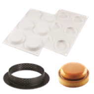 KIT TARTE RING ROUND 80 MM  SET SILICONE MOULD 67 MM  6 RINGS
