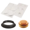 KIT TARTE RING ROUND 80 MM  SET SILICONE MOULD 67 MM  6 RINGS