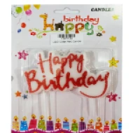 HBD Glitter Red Candle