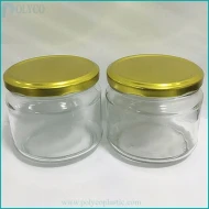 300ml round glass bottle with metal cover