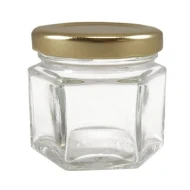 45ml hexagon glass bottle with metal cover