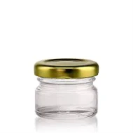 25ml round glass bottle with metal cover