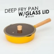 26cm Fusomoku Deep Fry Pan WGlass Lid