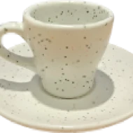 MUCHEF ESPRESSO TULIP CUP  SAUCER TERRAZO WHITE