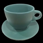 MUCHEF CAPPUCINO TALL CUP  SAUCER TALE GREEN