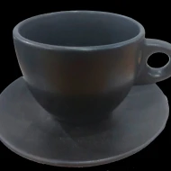 MUCHEF CAPPUCINO TALL CUP  SAUCER PASTEL BLACK