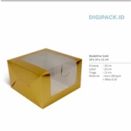 DIGIPACK  Madeline Window Gold Cake Box 20 x 20 x 12 5pcs