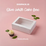 DIGIPACK  Olive White Window Cake Box 22 x 10 x 75 5pcs