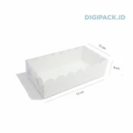 DIGIPACK  Scallop White Cake Box 22 x 12 x 6 5pcs