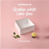 DIGIPACK  Scallop White Cake Box 22 x 22 x 11 5pcs