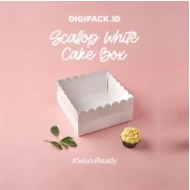 DIGIPACK  Scallop White Cake Box 22 x 22 x 6 5pcs