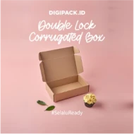 DIGIPACK  Brown Double Lock Corrugated Box EFlute ID 22 x 22 x 8 10pcs