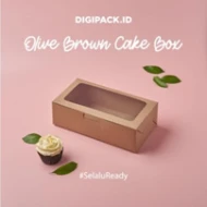 DIGIPACK  Olive Brown Window Cake Box 24 x 13 x 7 10pcs