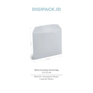 DIGIPACK  White Envelope Satchel Bag 11 x 11 100pcs